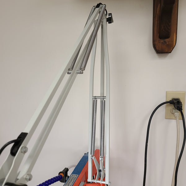 Luxo Lamp with Magnifier on Rolling Stand - Hill Laboratories