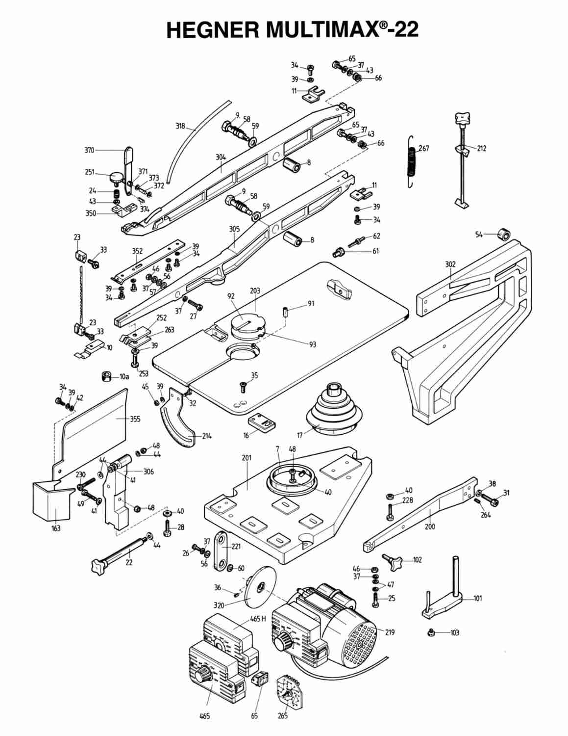 Hegner Multimax 22 M22-V Parts